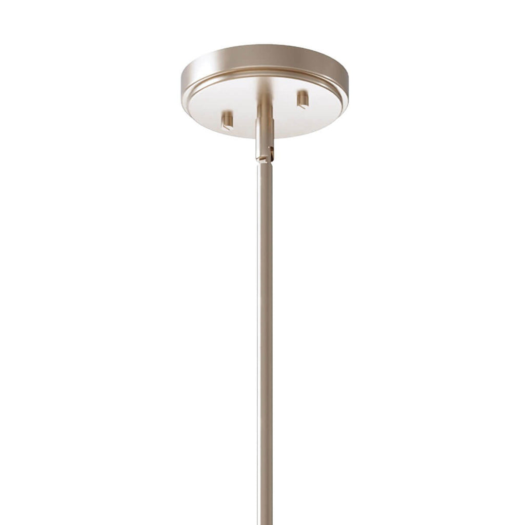 KICHLER 52414PN Kimrose 1 Light Mini Pendant With Clear Fluted Glass In Polished Nickel And Satin Nickel