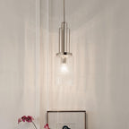 KICHLER 52414PN Kimrose 1 Light Mini Pendant With Clear Fluted Glass In Polished Nickel And Satin Nickel