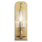 KICHLER 52415BNB Kimrose 1 Light Wall Sconce With Clear Fluted Glass In Brushed Natural Brass