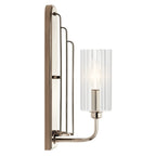 KICHLER 52415PN Kimrose 1 Light Wall Sconce With Clear Fluted Glass In Polished Nickel And Satin Nickel