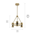 KICHLER 52417BNBLED Baland 22" 6 Light Chandelier Brushed Natural Brass