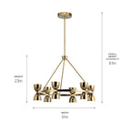 KICHLER 52418BNBLED Baland 31" 12 Light Chandelier Brushed Natural Brass