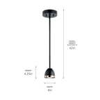 KICHLER 52419BKLED Baland 4" 1 Light Mini Pendant Black and Polished Nickel
