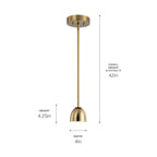 KICHLER 52419BNBLED Baland 4" 1 Light Mini Pendant Brushed Natural Brass