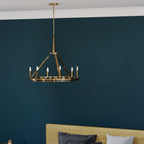 KICHLER 52420BNB Emmala 24 Inch 6 Light Chandelier In Brushed Natural Brass And Black
