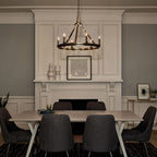 KICHLER 52420BNB Emmala 24 Inch 6 Light Chandelier In Brushed Natural Brass And Black