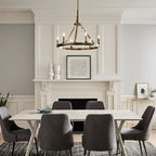KICHLER 52420BNB Emmala 24 Inch 6 Light Chandelier In Brushed Natural Brass And Black