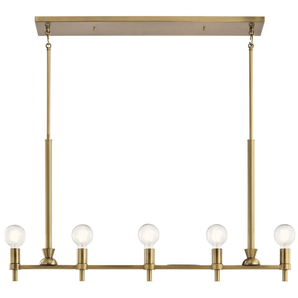 KICHLER 52425BNB Torvee 42" 5 Light Linear Chandelier Brushed Natural Brass