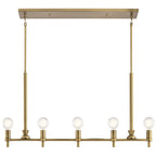 KICHLER 52425BNB Torvee 42" 5 Light Linear Chandelier Brushed Natural Brass