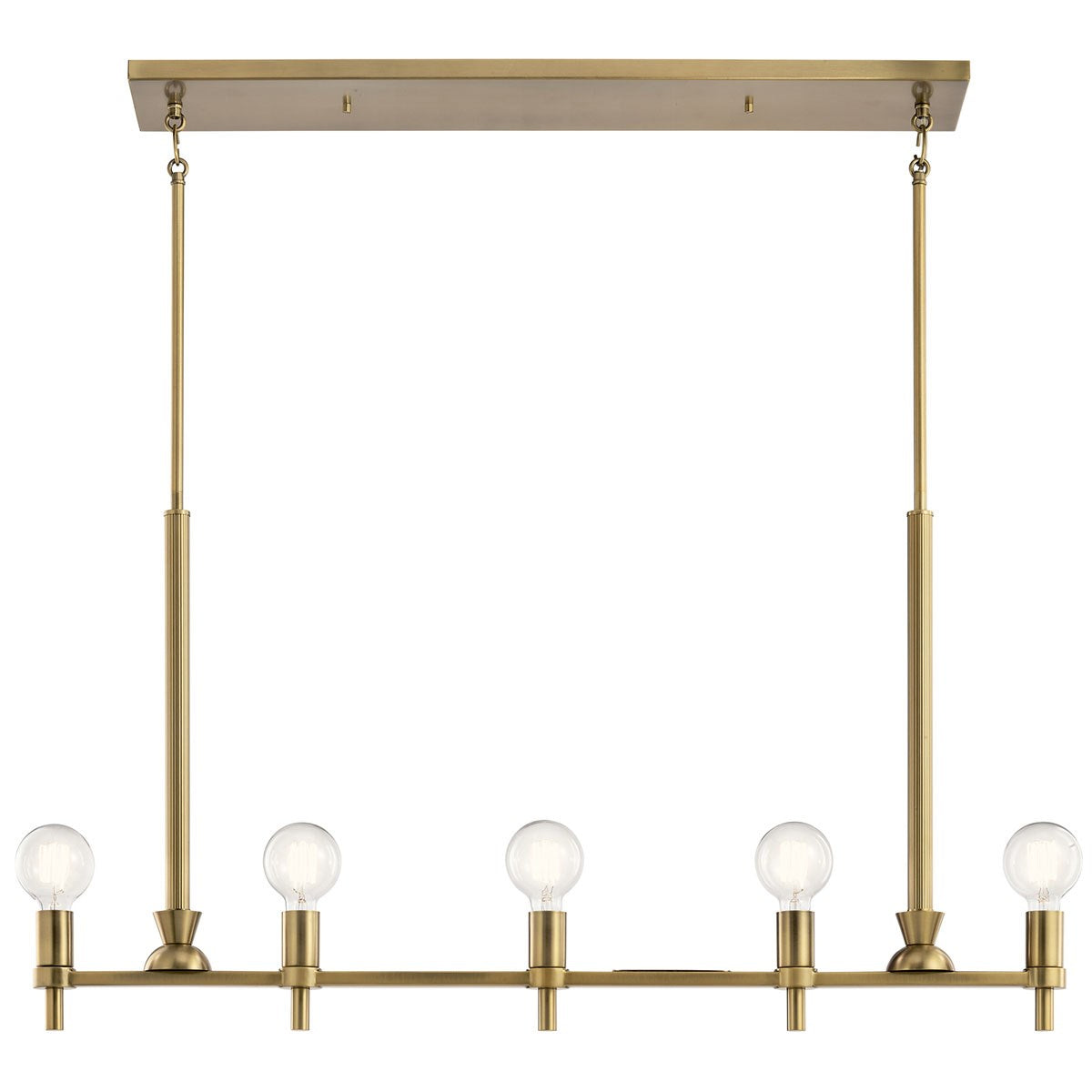 KICHLER 52425BNB Torvee 42" 5 Light Linear Chandelier Brushed Natural Brass