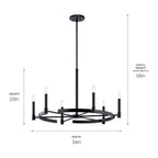 KICHLER 52427BK Tolani 6 Light Chandelier Black