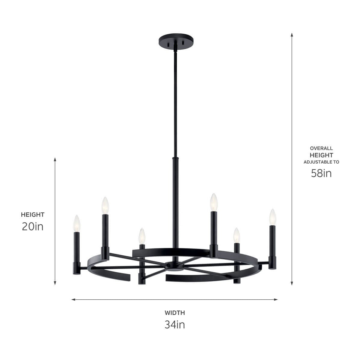 KICHLER 52427BK Tolani 6 Light Chandelier Black