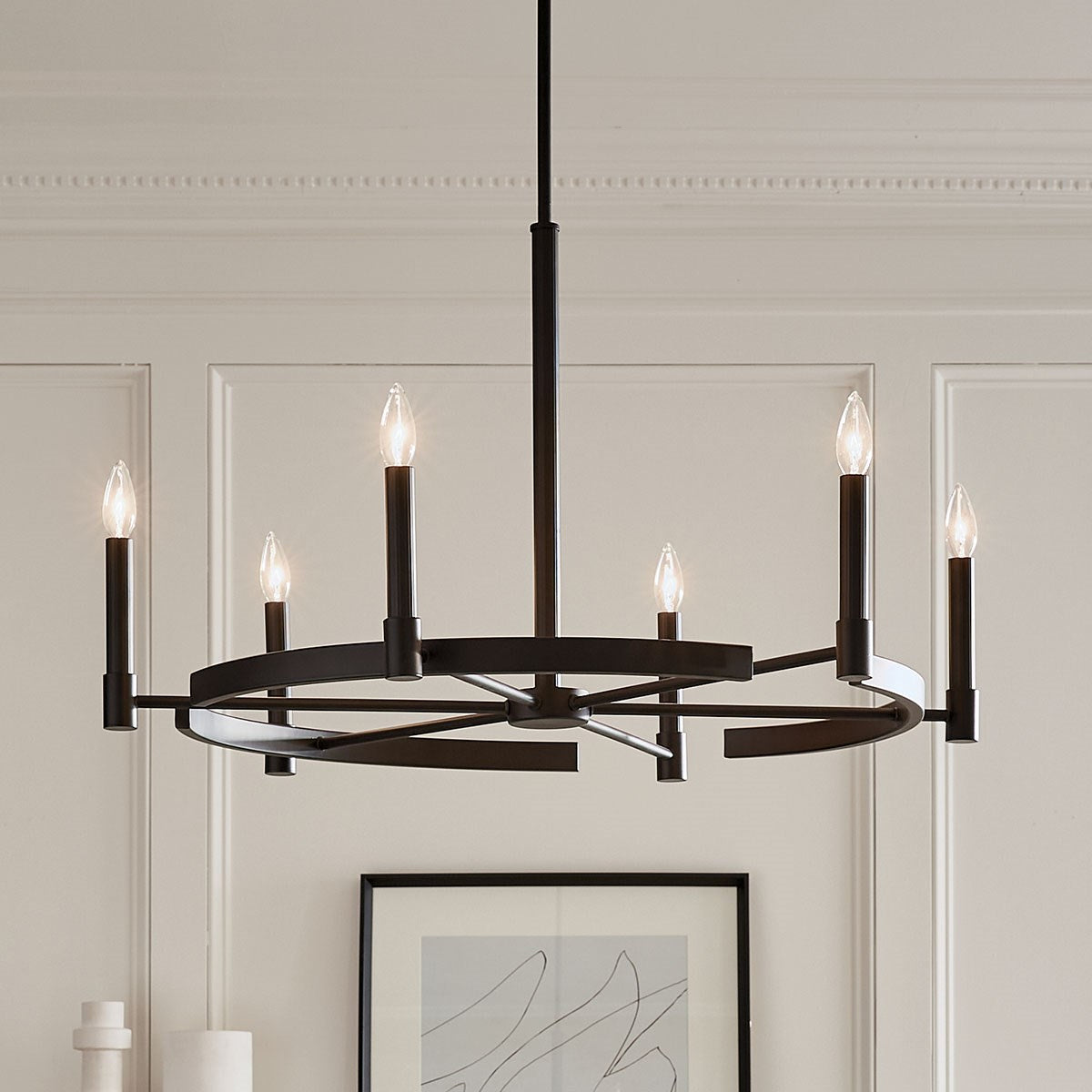 KICHLER 52427BK Tolani 6 Light Chandelier Black