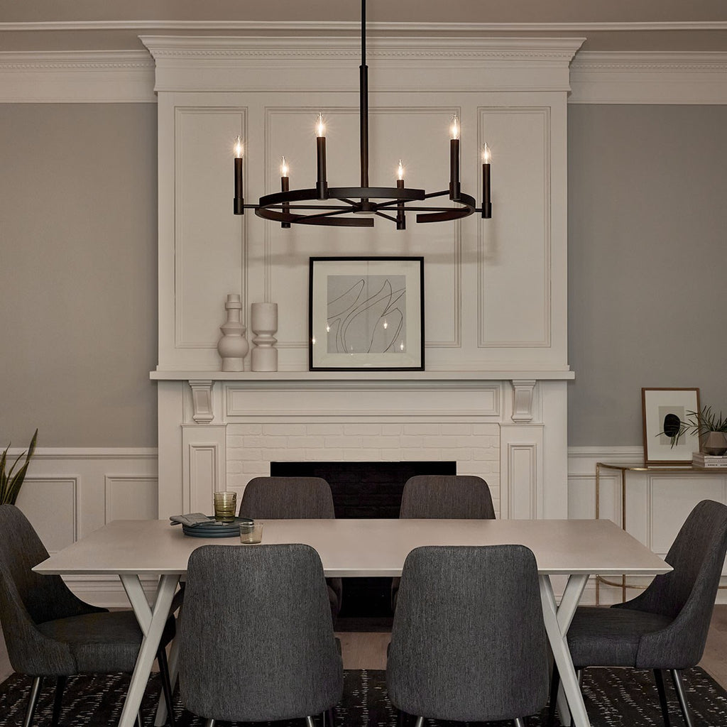 KICHLER 52427BK Tolani 6 Light Chandelier Black