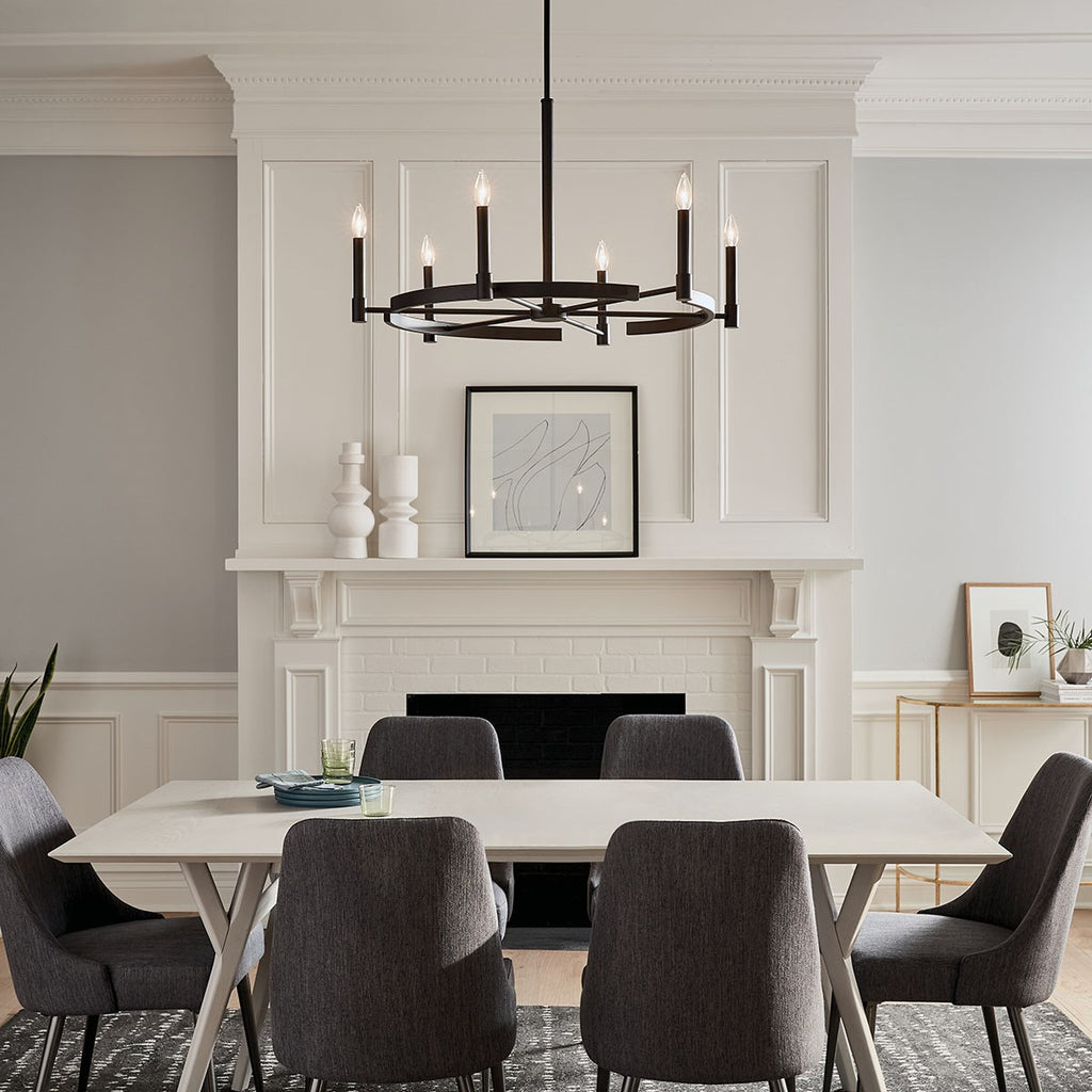 KICHLER 52427BK Tolani 6 Light Chandelier Black