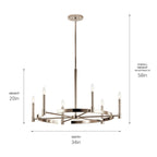 KICHLER 52427PN Tolani 6 Light Chandelier Polished Nickel