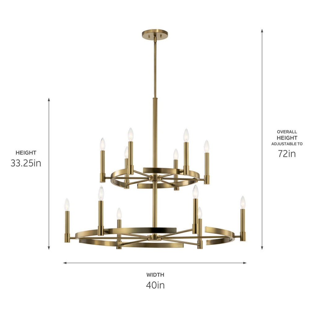 KICHLER 52428BNB Tolani 12 Light Chandelier Brushed Natural Brass