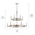 KICHLER 52428PN Tolani 12 Light Chandelier Polished Nickel