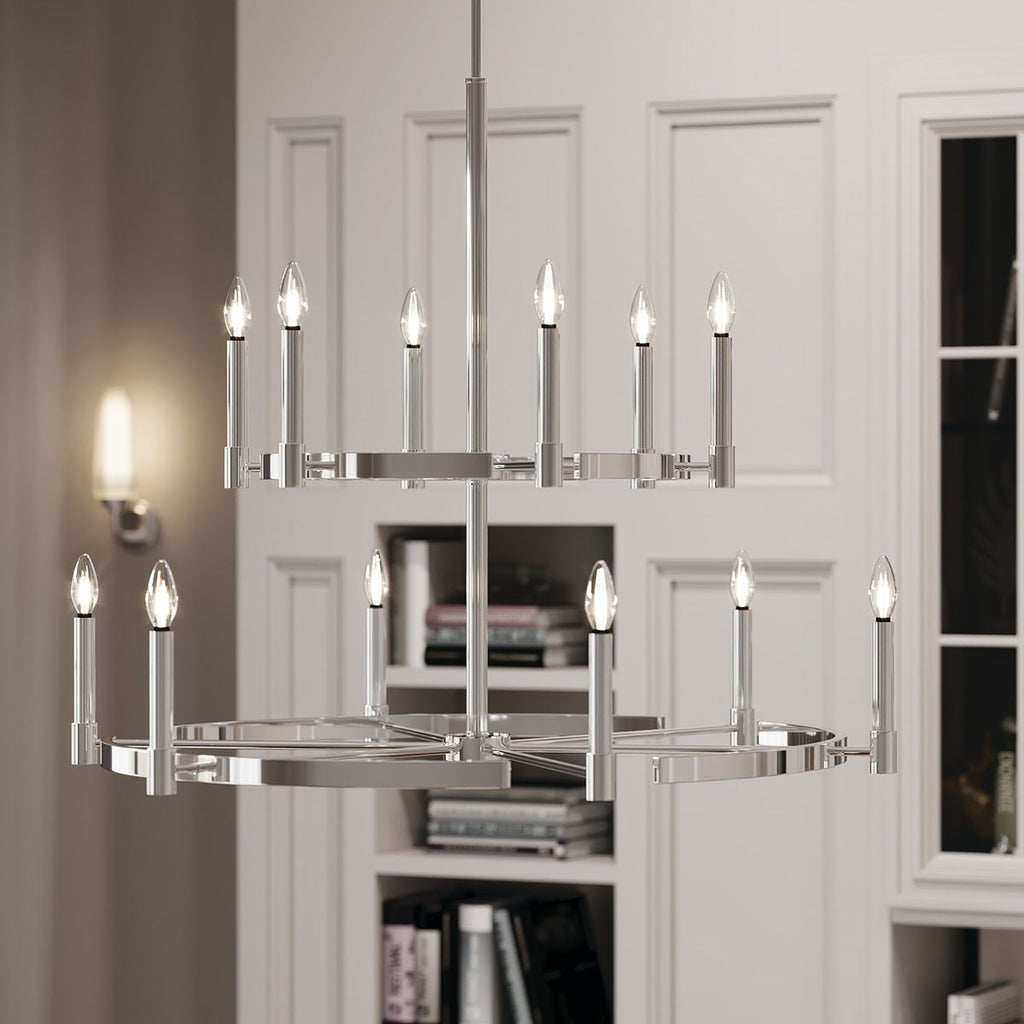 KICHLER 52428PN Tolani 12 Light Chandelier Polished Nickel
