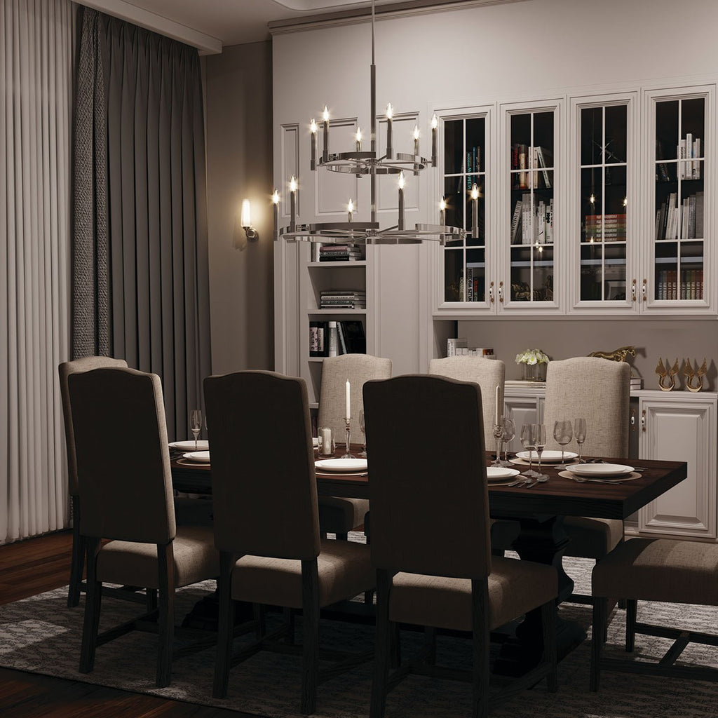 KICHLER 52428PN Tolani 12 Light Chandelier Polished Nickel