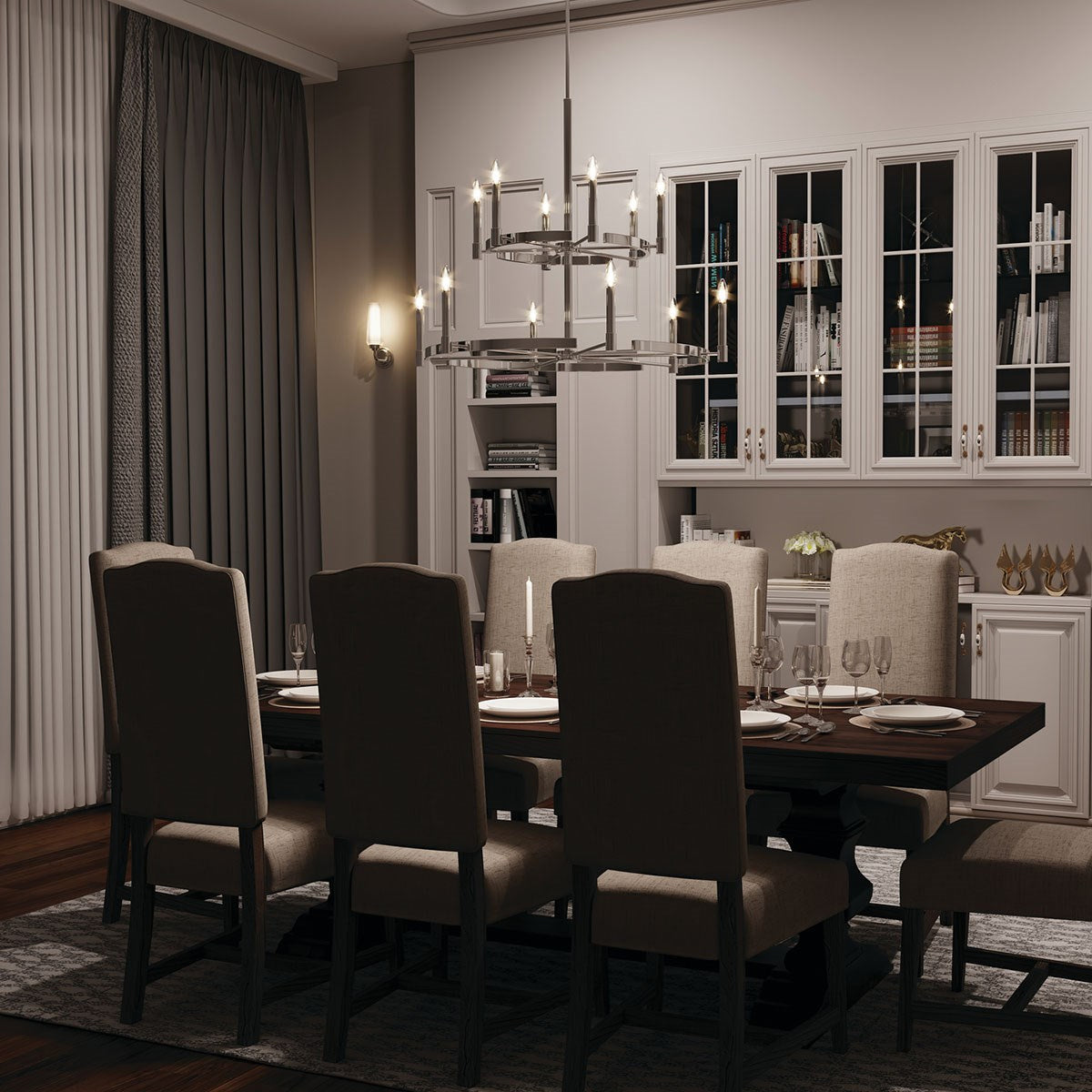 KICHLER 52428PN Tolani 12 Light Chandelier Polished Nickel