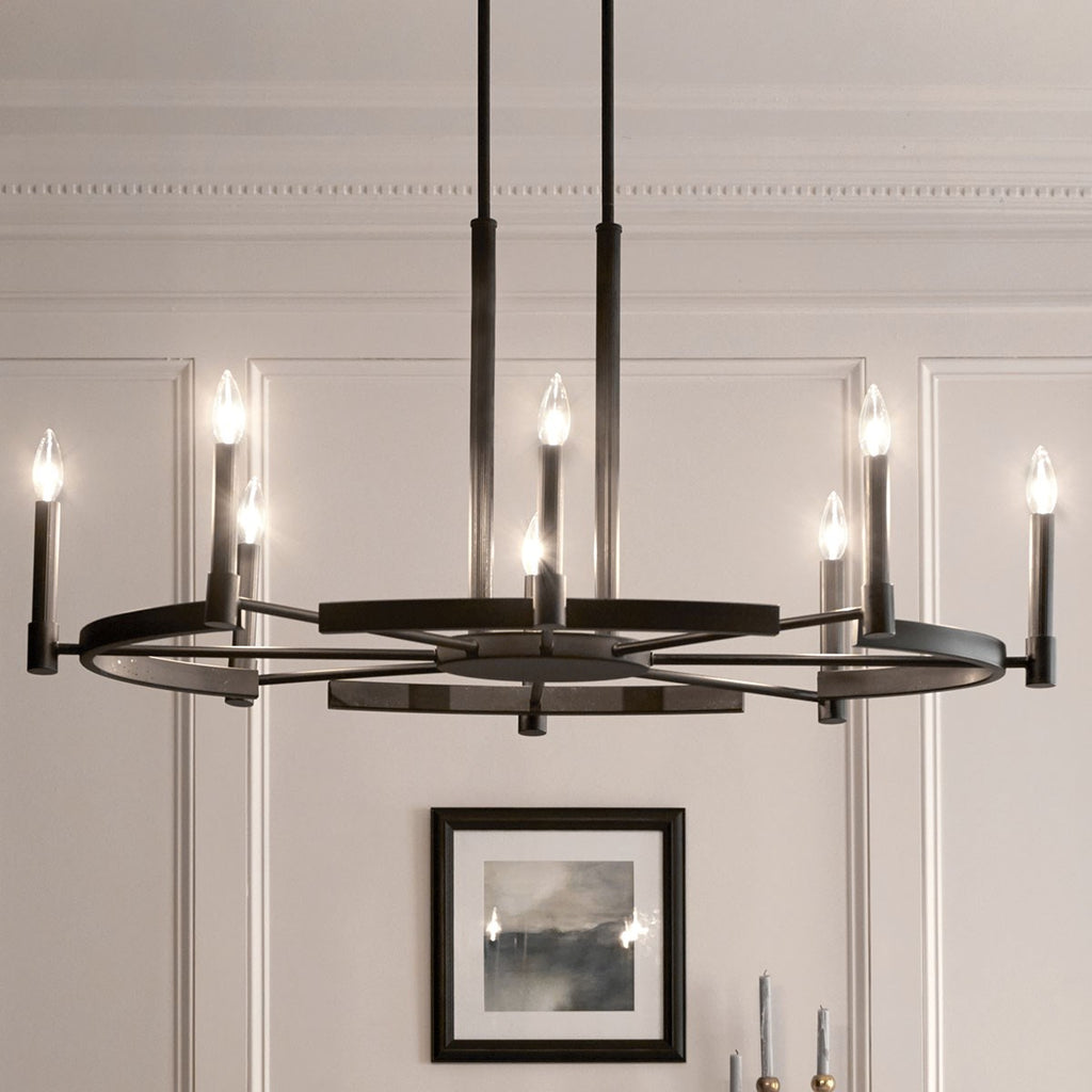 KICHLER 52429BK Tolani 8 Light Oval Chandelier Black