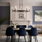 KICHLER 52429BK Tolani 8 Light Oval Chandelier Black