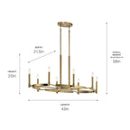 KICHLER 52429BNB Tolani 8 Light Oval Chandelier Brushed Natural Brass