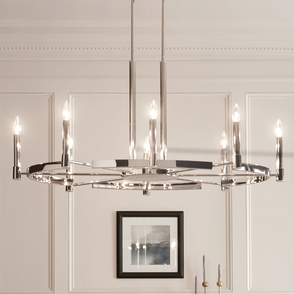 KICHLER 52429PN Tolani 8 Light Oval Chandelier Polished Nickel