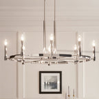 KICHLER 52429PN Tolani 8 Light Oval Chandelier Polished Nickel