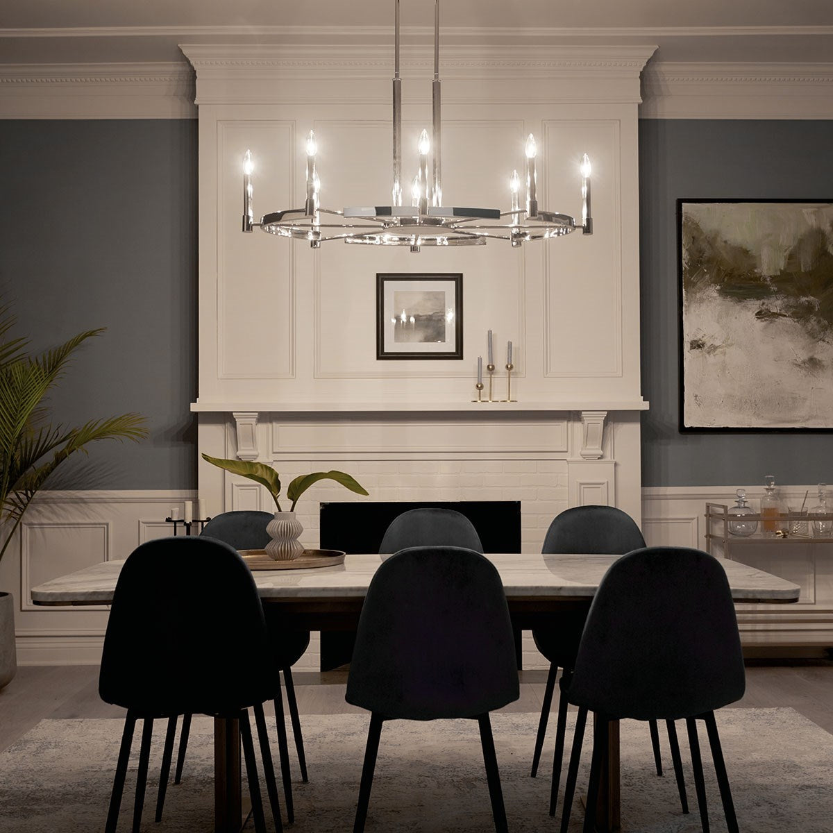 KICHLER 52429PN Tolani 8 Light Oval Chandelier Polished Nickel