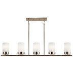 KICHLER 52430PN Ciona Five Light Linear Chandelier Polished Nickel