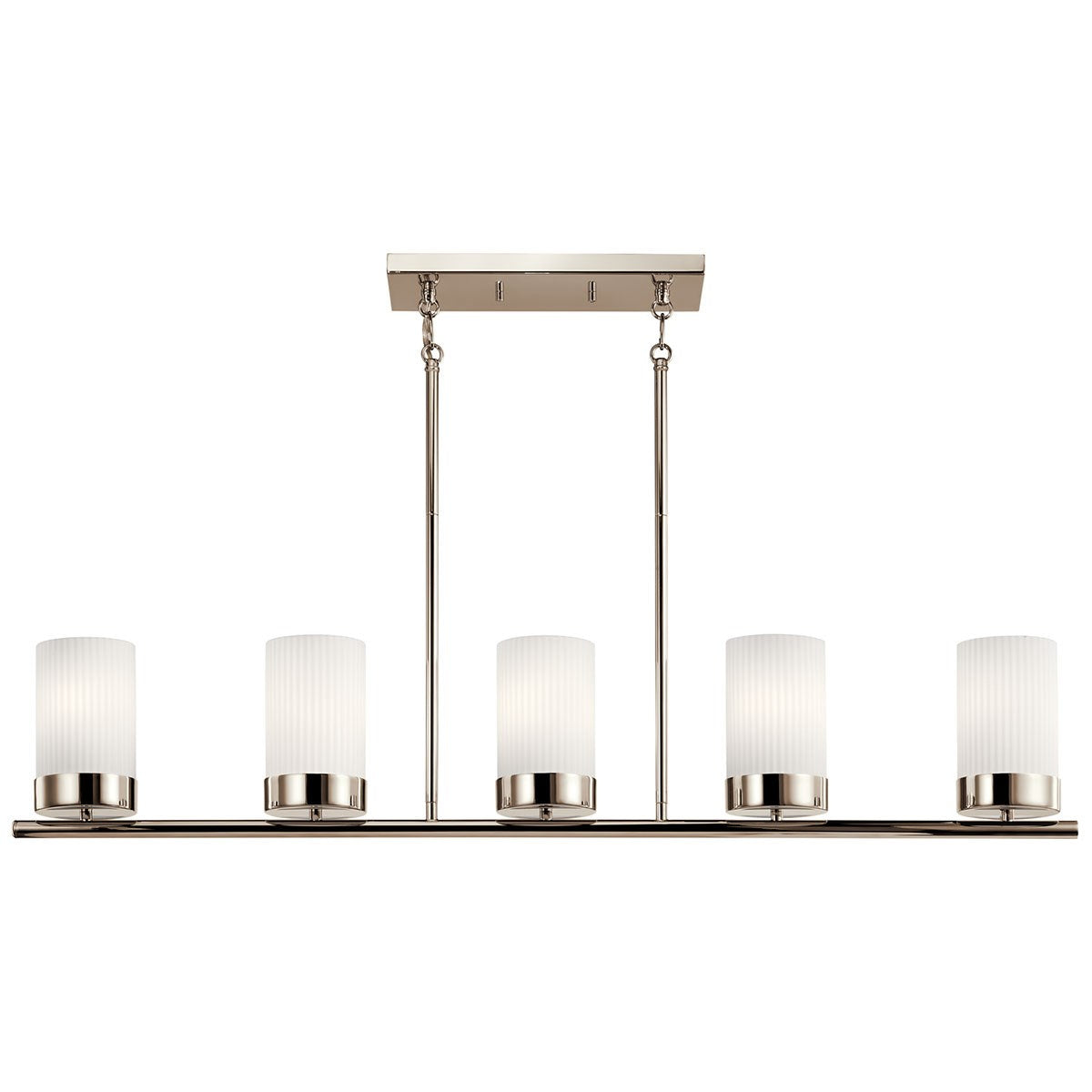 KICHLER 52430PN Ciona Five Light Linear Chandelier Polished Nickel