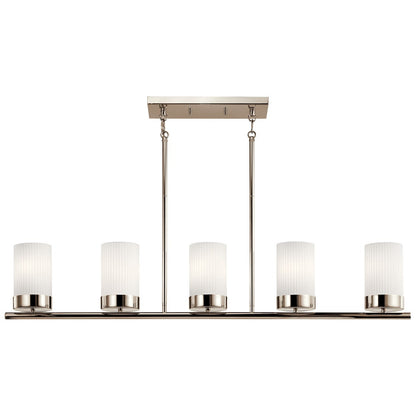 KICHLER 52430PN Ciona Five Light Linear Chandelier Polished Nickel