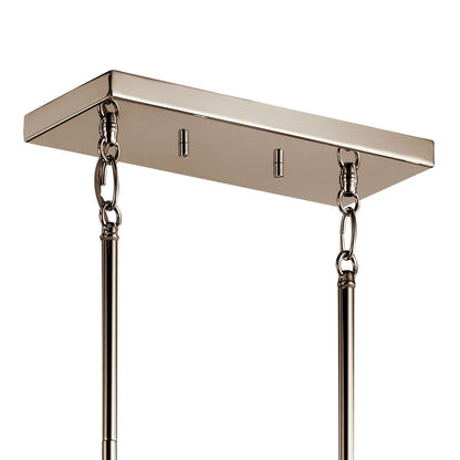 KICHLER 52430PN Ciona Five Light Linear Chandelier Polished Nickel