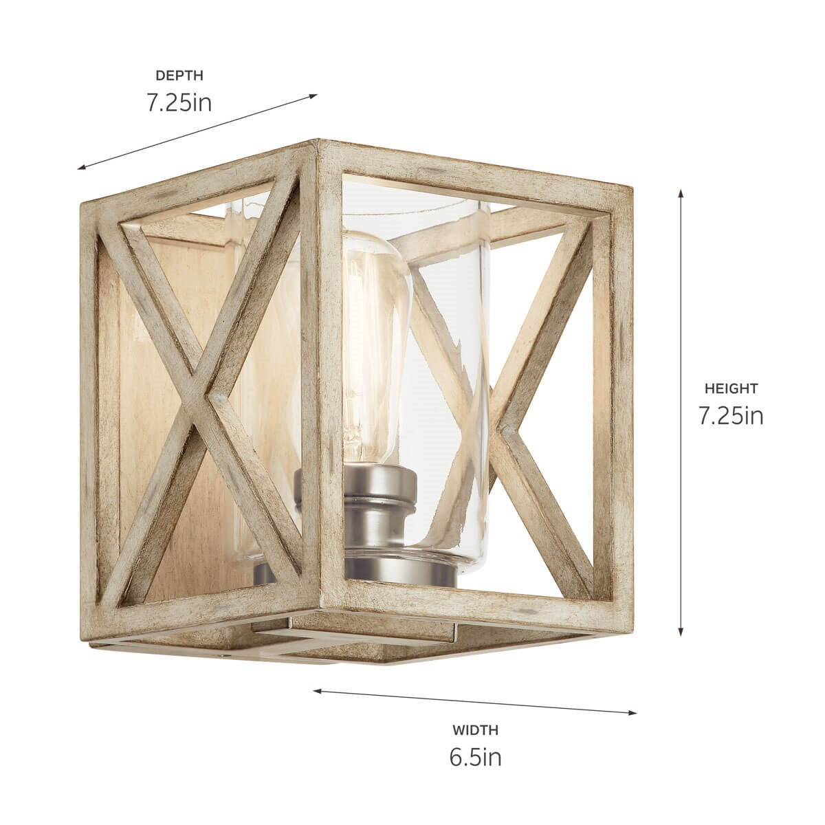 KICHLER 55063DAW Moorgate One Light Wall Sconce Distressed Antique White