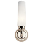 KICHLER 55073PN Truby 11.5" 1 Light Wall Sconce With Satin Etched Cased Opal Glass Polished Nickel