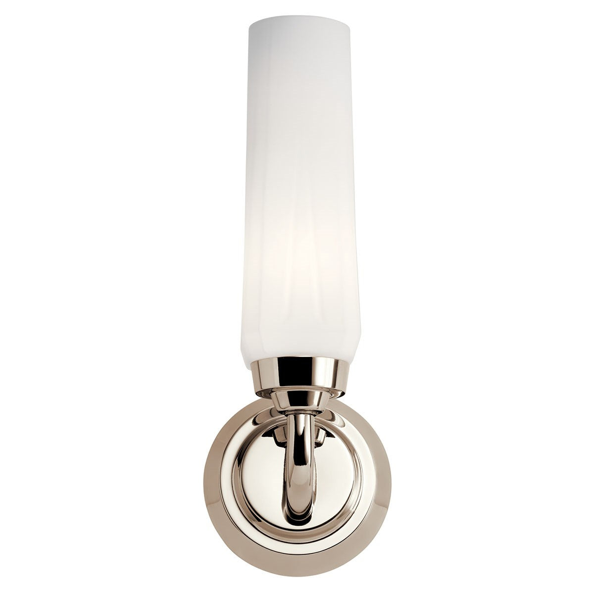 KICHLER 55073PN Truby 11.5" 1 Light Wall Sconce With Satin Etched Cased Opal Glass Polished Nickel