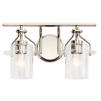 KICHLER 55078PN Everett 16 Inch 2 Light Vanity Light with Clear Glass in Polished Nickel