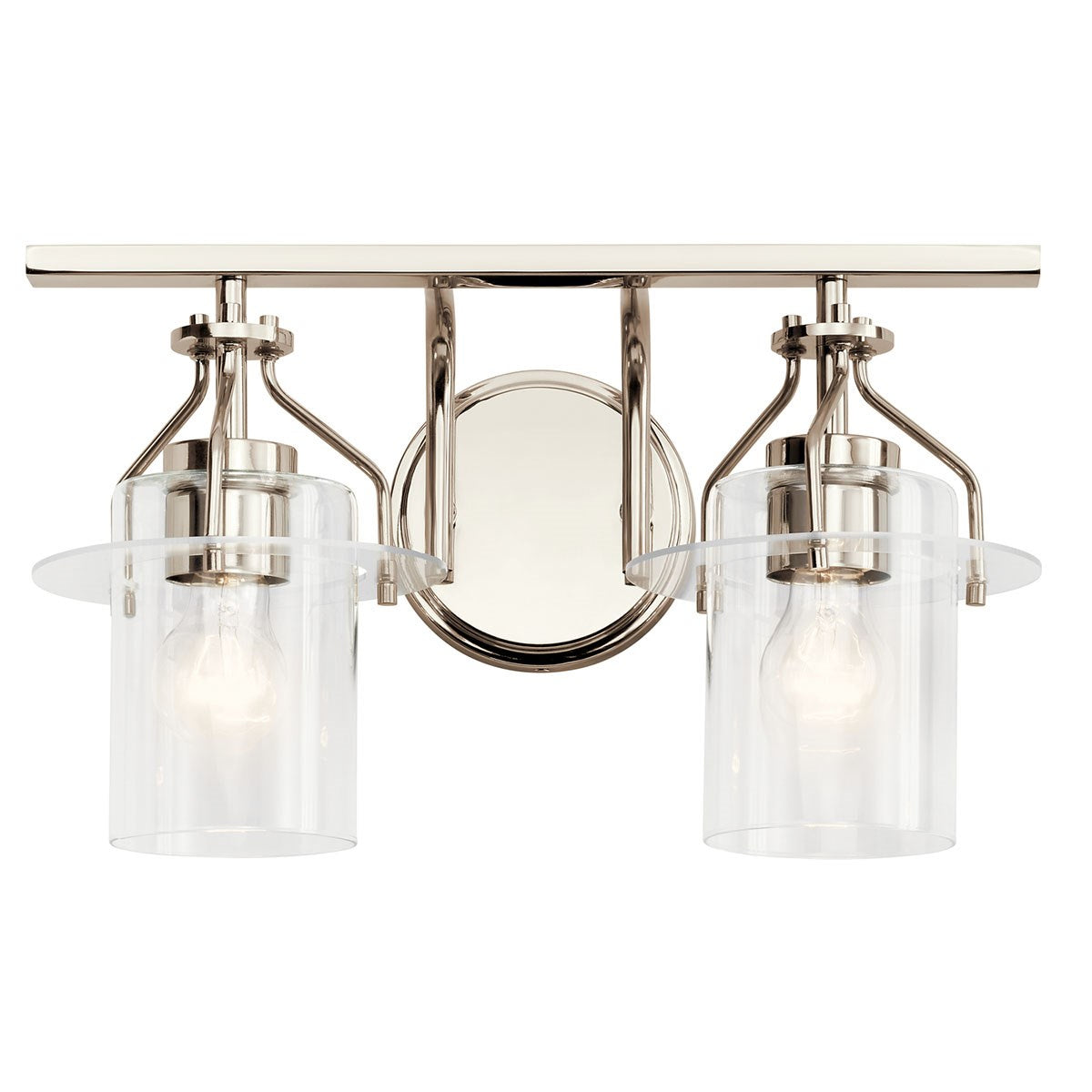 KICHLER 55078PN Everett 16 Inch 2 Light Vanity Light with Clear Glass in Polished Nickel