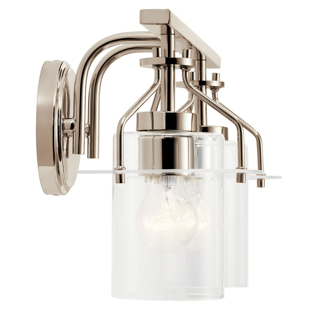 KICHLER 55078PN Everett 16 Inch 2 Light Vanity Light with Clear Glass in Polished Nickel