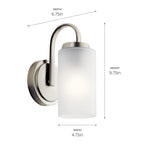 KICHLER 55085NI Kennewick Wall Sconce 1 Light - Brushed Nickel