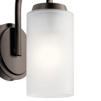 KICHLER 55085OZ Kennewick 1 Light Wall Sconce With Etched Glass Olde Bronze