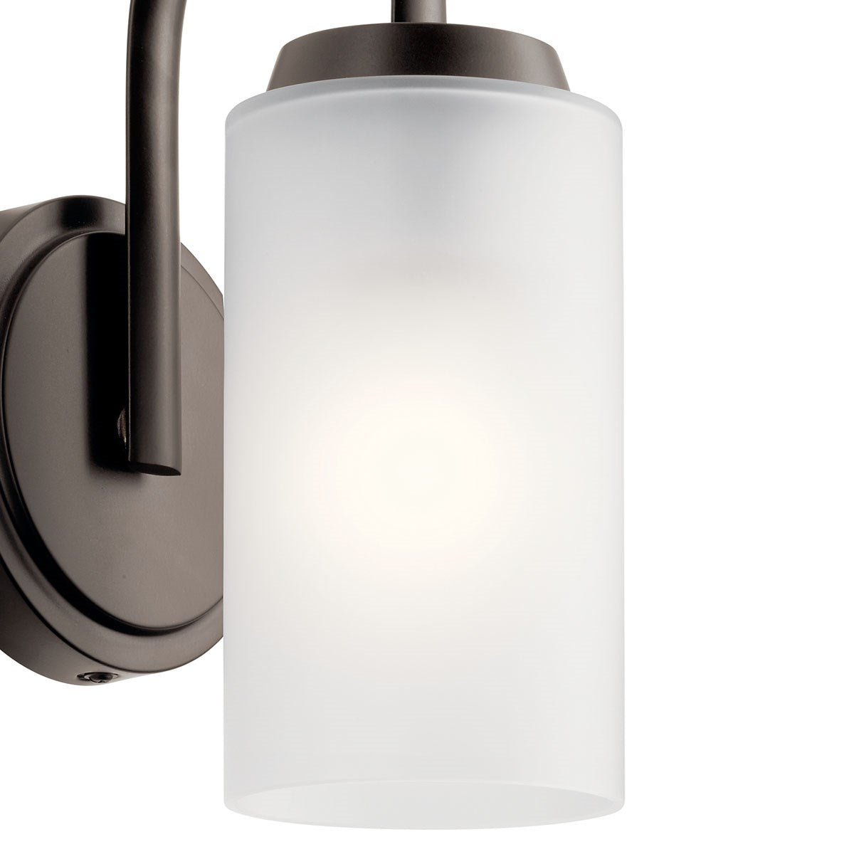 KICHLER 55085OZ Kennewick 1 Light Wall Sconce With Etched Glass Olde Bronze