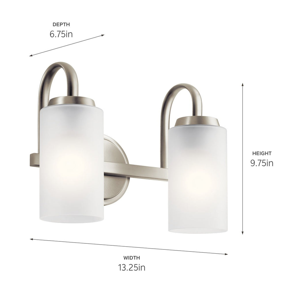 KICHLER 55086NI Kennewick Bath 2 Light - Brushed Nickel