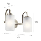 KICHLER 55086NI Kennewick Bath 2 Light - Brushed Nickel