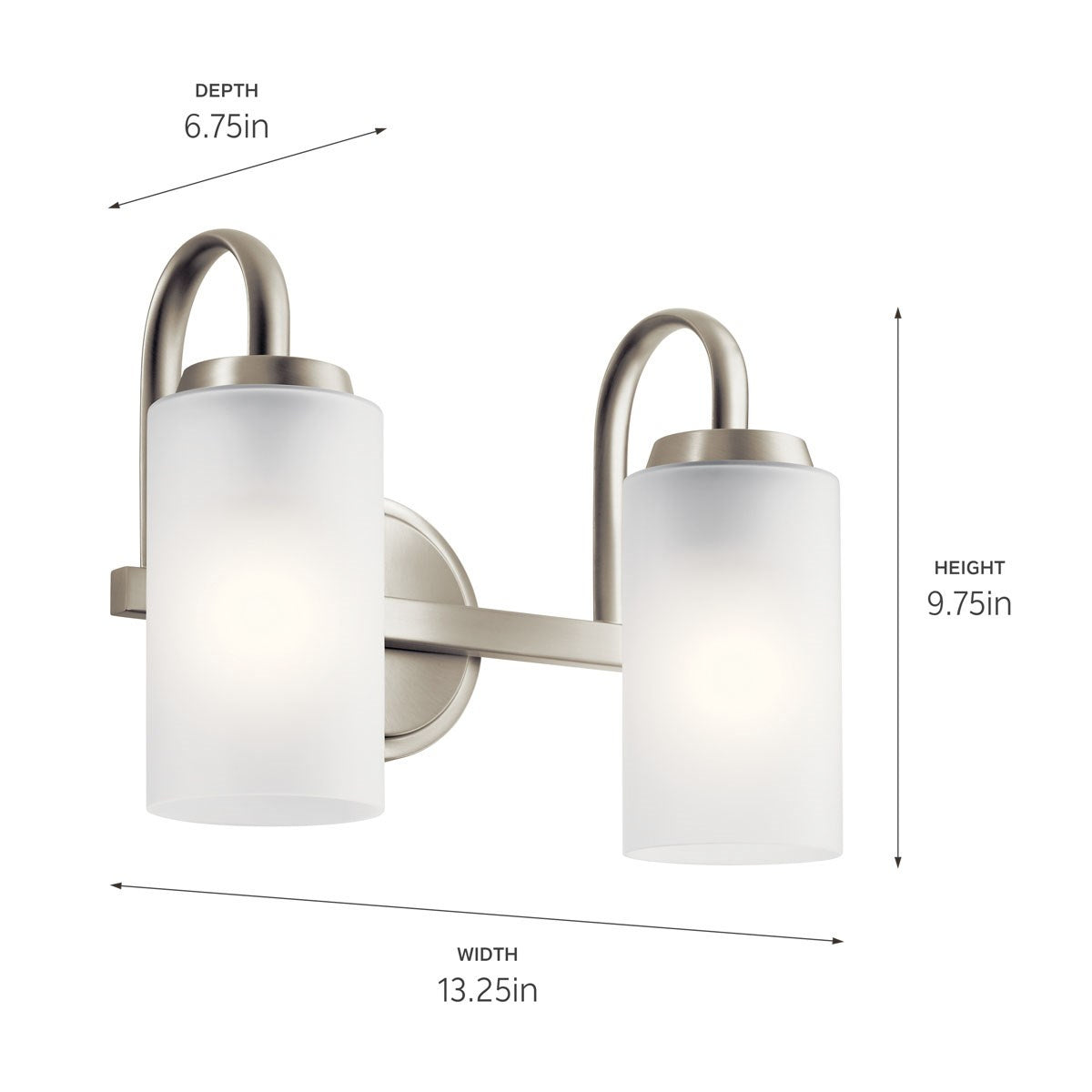 KICHLER 55086NI Kennewick Bath 2 Light - Brushed Nickel