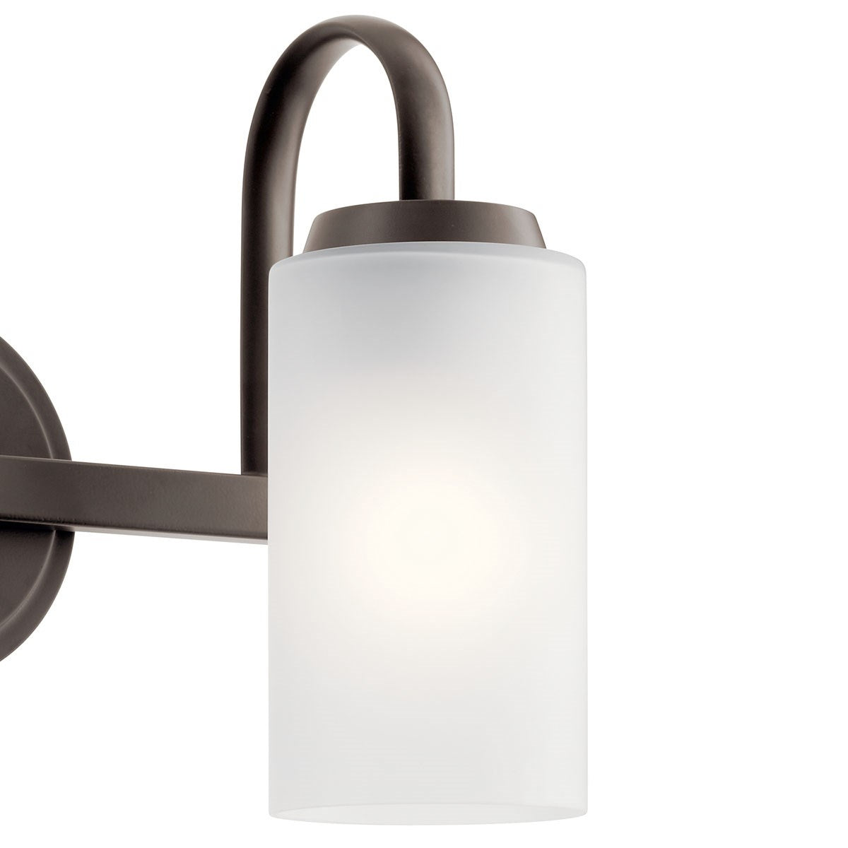 KICHLER 55086OZ Kennewick 1 Light Wall Sconce With Etched Glass Olde Bronze