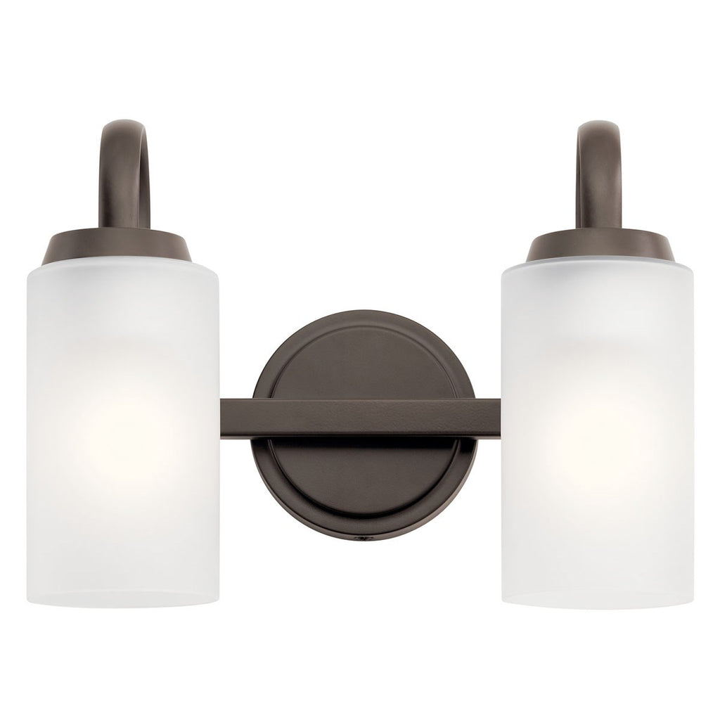 KICHLER 55086OZ Kennewick 1 Light Wall Sconce With Etched Glass Olde Bronze