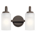KICHLER 55086OZ Kennewick 1 Light Wall Sconce With Etched Glass Olde Bronze